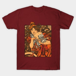 Lady with bike (on colour) T-Shirt